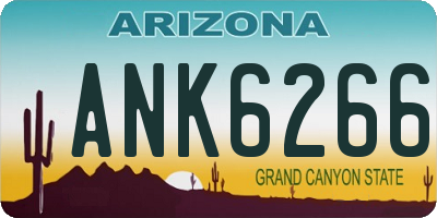 AZ license plate ANK6266