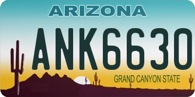 AZ license plate ANK6630