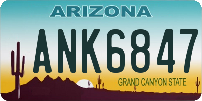 AZ license plate ANK6847