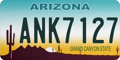AZ license plate ANK7127