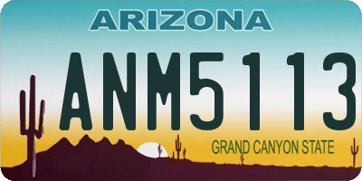 AZ license plate ANM5113