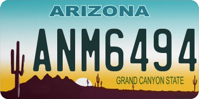 AZ license plate ANM6494