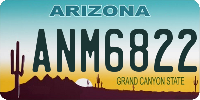 AZ license plate ANM6822