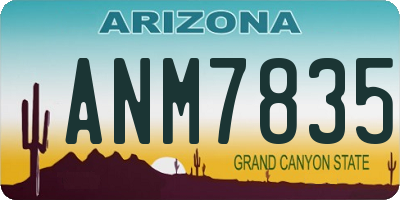 AZ license plate ANM7835
