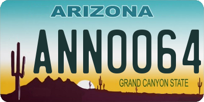 AZ license plate ANN0064