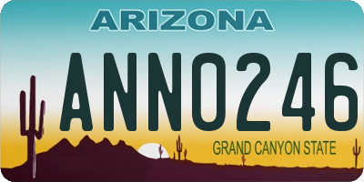 AZ license plate ANN0246