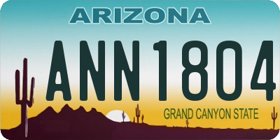 AZ license plate ANN1804