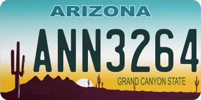 AZ license plate ANN3264