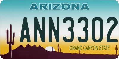 AZ license plate ANN3302