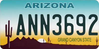 AZ license plate ANN3692