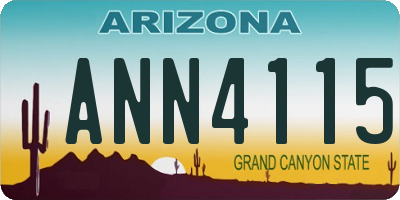 AZ license plate ANN4115