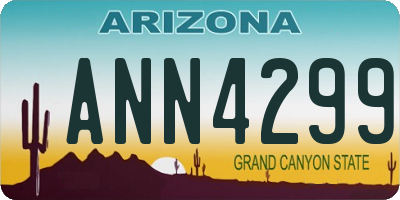AZ license plate ANN4299