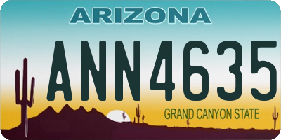 AZ license plate ANN4635
