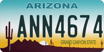 AZ license plate ANN4674