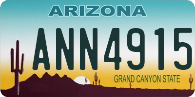 AZ license plate ANN4915