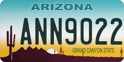 AZ license plate ANN9022