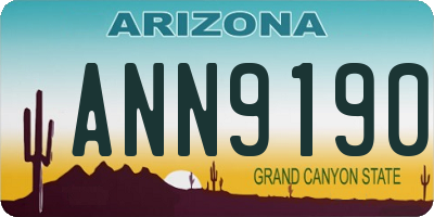 AZ license plate ANN9190
