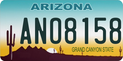 AZ license plate ANO8158