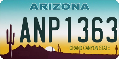 AZ license plate ANP1363