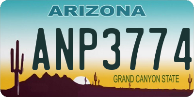 AZ license plate ANP3774