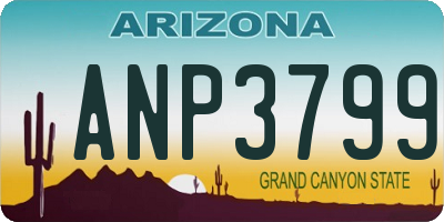 AZ license plate ANP3799
