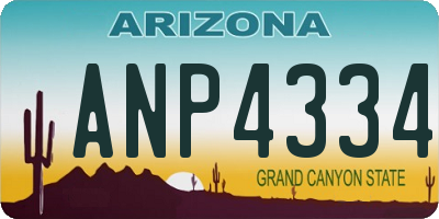 AZ license plate ANP4334