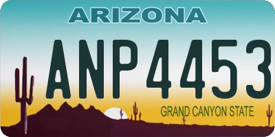 AZ license plate ANP4453