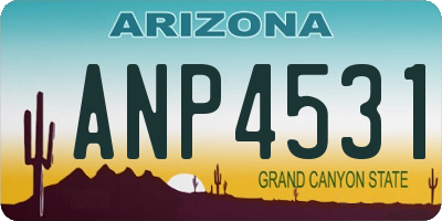 AZ license plate ANP4531