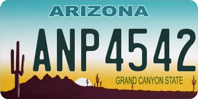 AZ license plate ANP4542