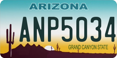AZ license plate ANP5034