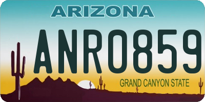 AZ license plate ANR0859