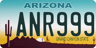 AZ license plate ANR999