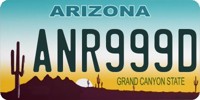 AZ license plate ANR999D