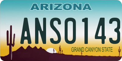 AZ license plate ANS0143