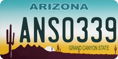 AZ license plate ANS0339