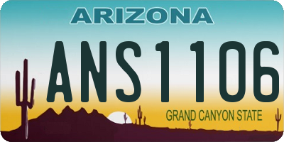 AZ license plate ANS1106