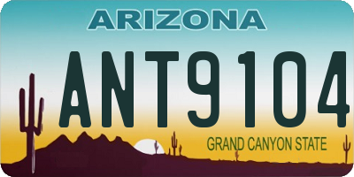 AZ license plate ANT9104