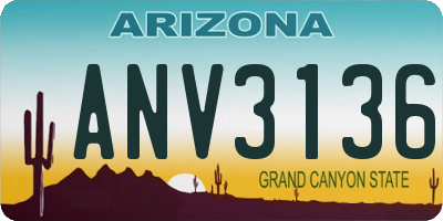 AZ license plate ANV3136