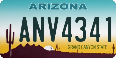 AZ license plate ANV4341
