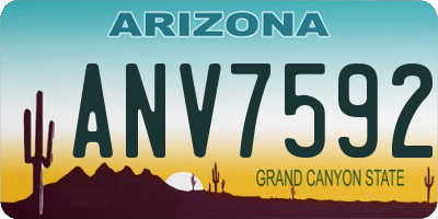 AZ license plate ANV7592