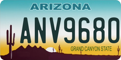 AZ license plate ANV9680