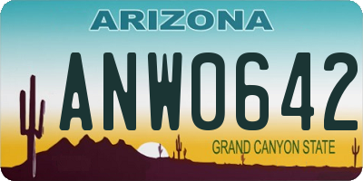 AZ license plate ANW0642
