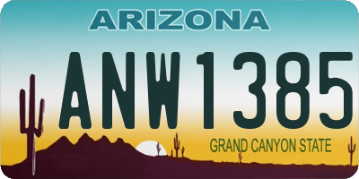 AZ license plate ANW1385