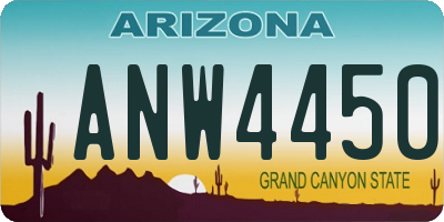 AZ license plate ANW4450