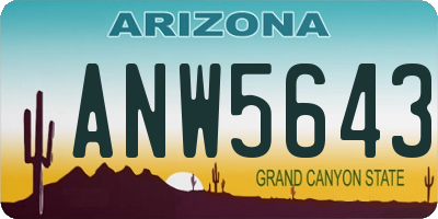 AZ license plate ANW5643