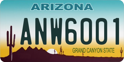 AZ license plate ANW6001