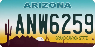 AZ license plate ANW6259