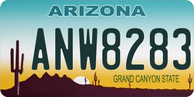 AZ license plate ANW8283