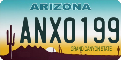 AZ license plate ANX0199