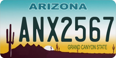 AZ license plate ANX2567